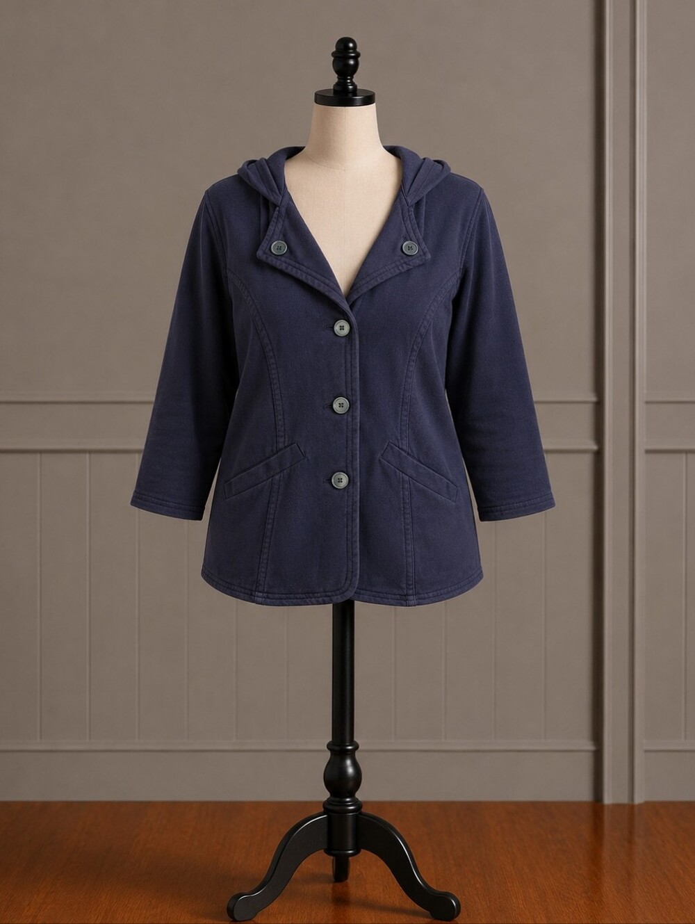 DKNY Black Blazer with Button Detail